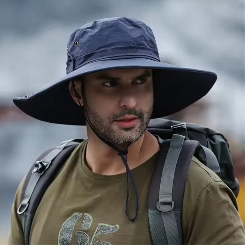 Men Outdoor Fishing Hiking Beach Hats Blue Cap - Tophatter Daily Deals