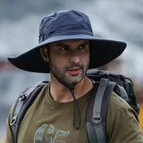 Men Outdoor Fishing Hiking Beach Hats Blue Cap - Tophatter Daily Deals