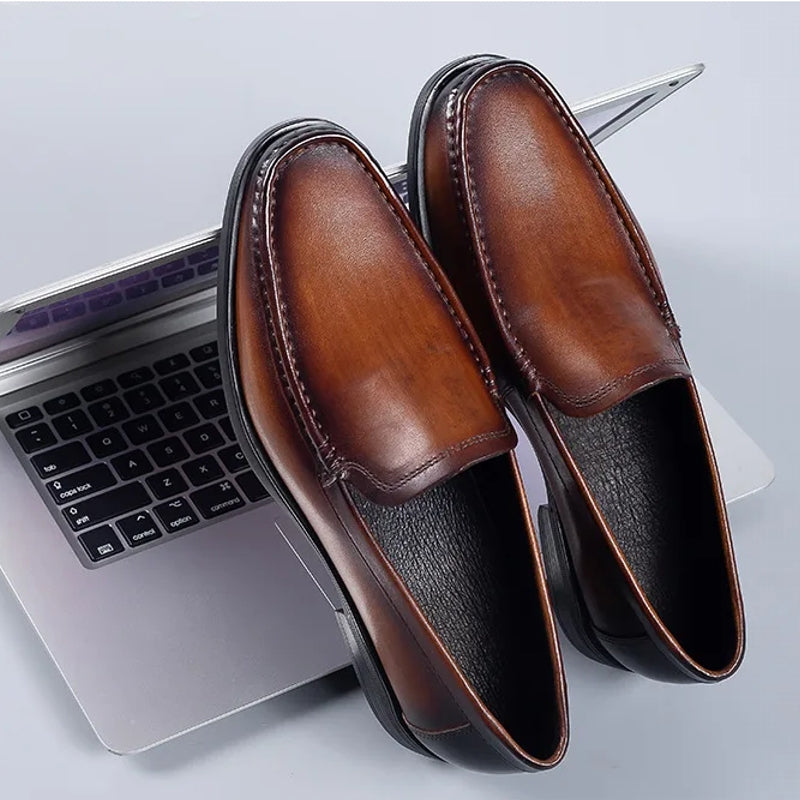 Summer Genuine Leather Oxford Dress Loafers Men Dresses Shoes - Tophatter Daily Deals
