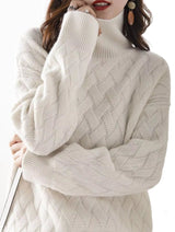 Women Loose Sweater Winter Long Sleeve Blouse Beige Blouses - Tophatter Daily Deals