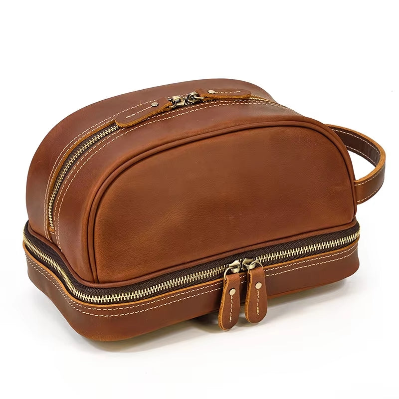 Premium Unisex Genuine Leather Clutch Bag Brown Bag - Tophatter Daily Deals