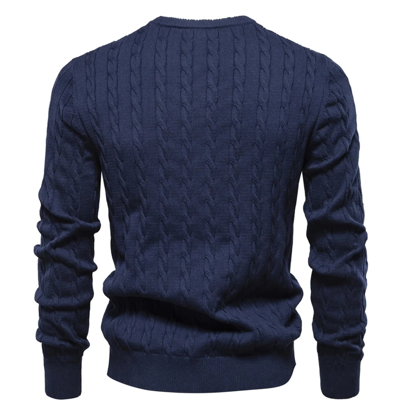 Round Neck Classic Twist Patterned Pullover Knitted Men's Clothing - Tophatter Daily Deals