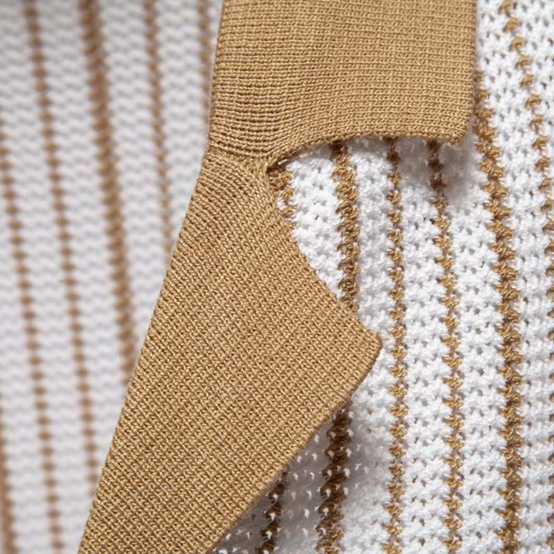 Men Striped Breathable Polo Shirt Men T-Shirts - Tophatter Daily Deals