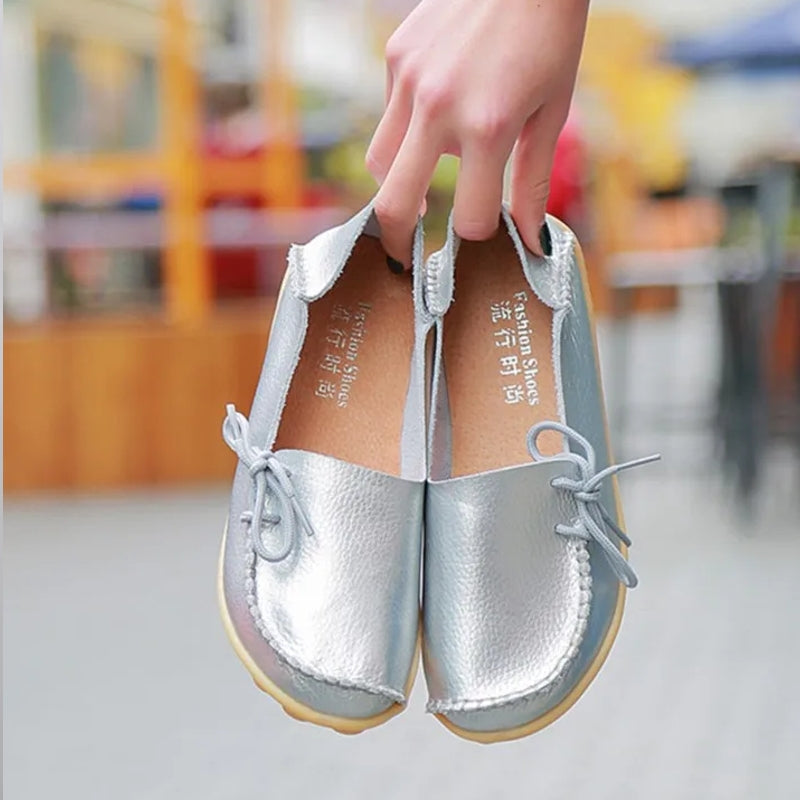 Women Shoes Slip On Bow Tie Flats Tennis Shoes Silver Women Shoes - Tophatter Daily Deals