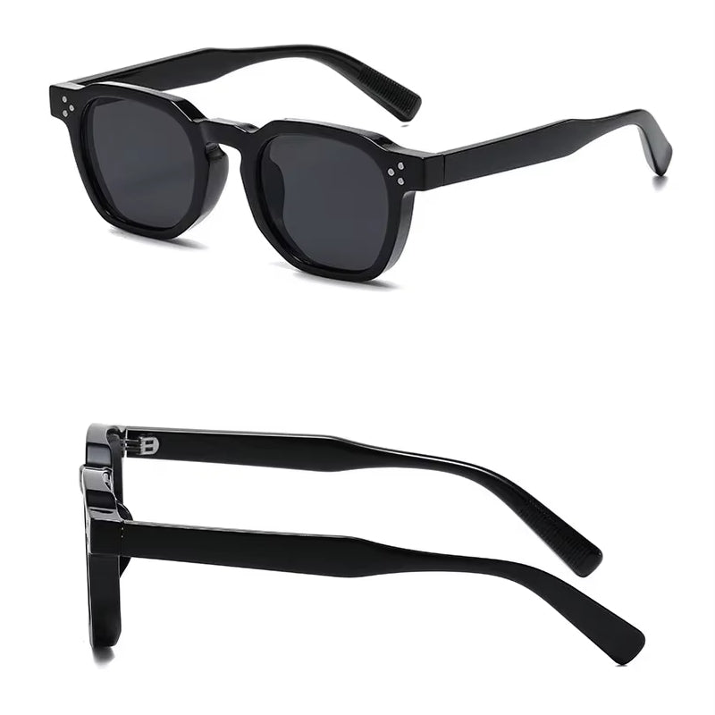 Fashion Vintage Rivet Oval Sunglasses Black Sunglasses - Tophatter Daily Deals