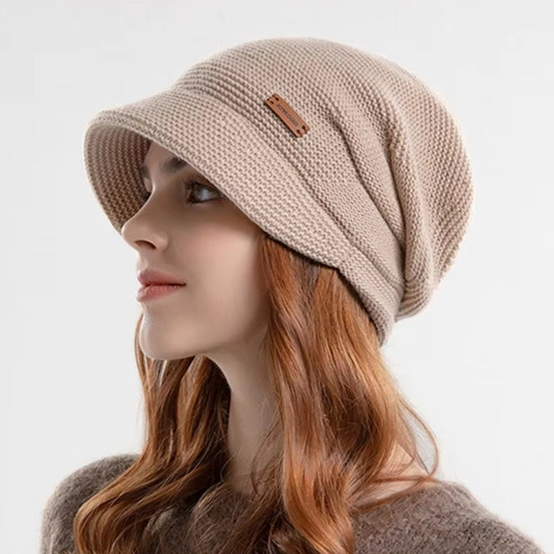 Winter Soft Plush Knitted Hat khaki Cap - Tophatter Daily Deals