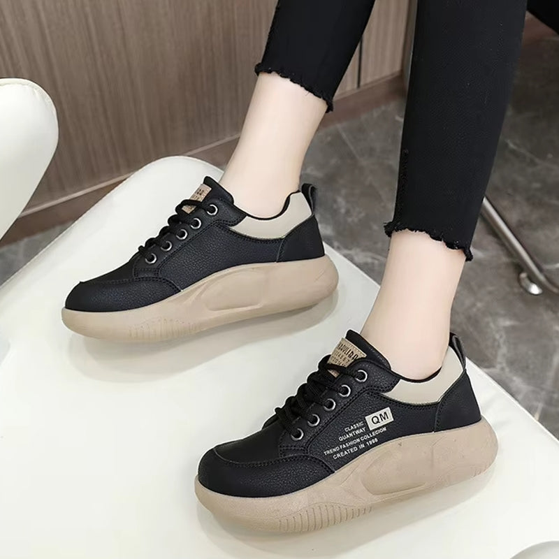 Women Casual Board Shoes Elevated Shoes High Heel Sneaker - Tophatter Daily Deals