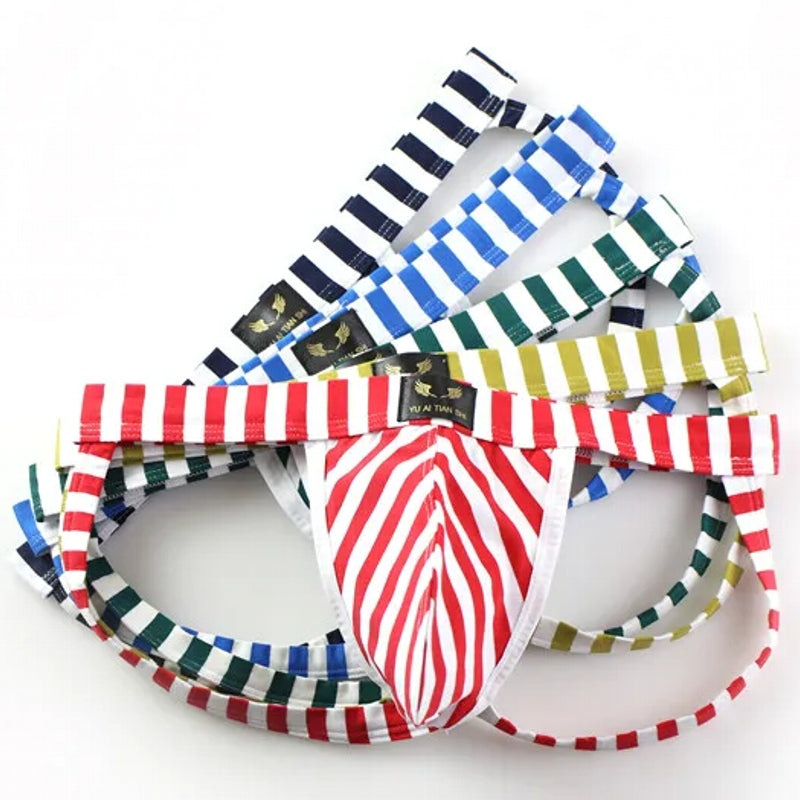 Men Sexy Thong Striped Cotton Erotic Panties Multicolor Lots Men Briefs - Tophatter Daily Deals