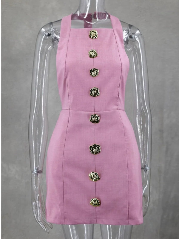 Mini Summer Dress Slim Solid Party Dress Mini Dresses - Tophatter Daily Deals