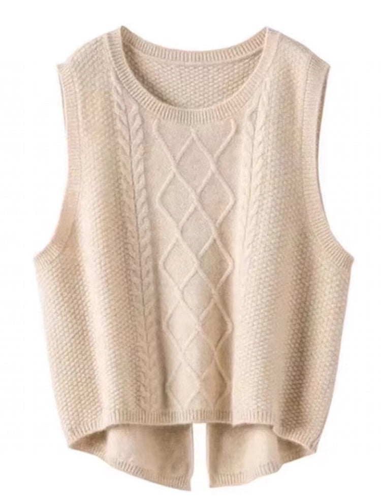 Women 100% Pure Wool Round Neck Vest Blouses - Tophatter Daily Deals