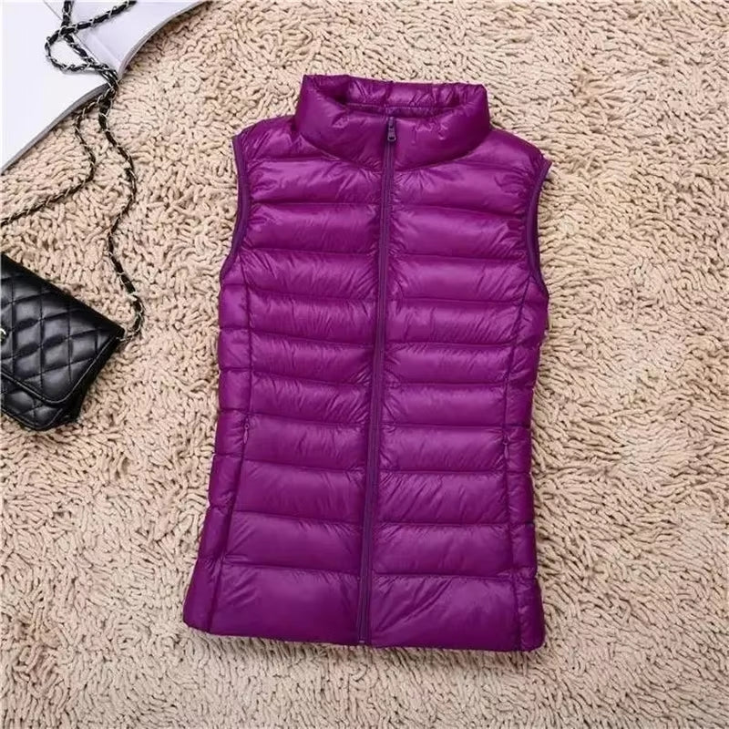 Duck Down Jacket Women Puffer Jacket Vest Purple Coats & Jackets - Tophatter Daily Deals