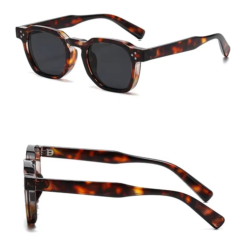 Fashion Vintage Rivet Oval Sunglasses Brown Sunglasses - Tophatter Daily Deals