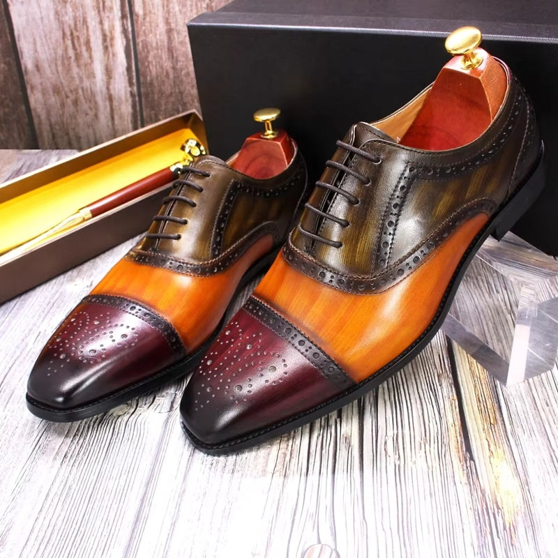 Mixed Color Oxford Cowhide Men Dress Shoes Men Dresses Shoes - Tophatter Daily Deals