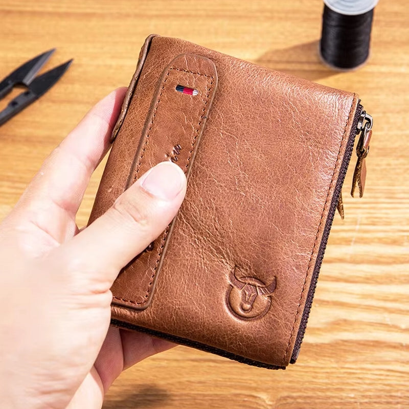 Genuine Leather Wallet for Men Vintage Bifold Wallets - Tophatter Daily Deals