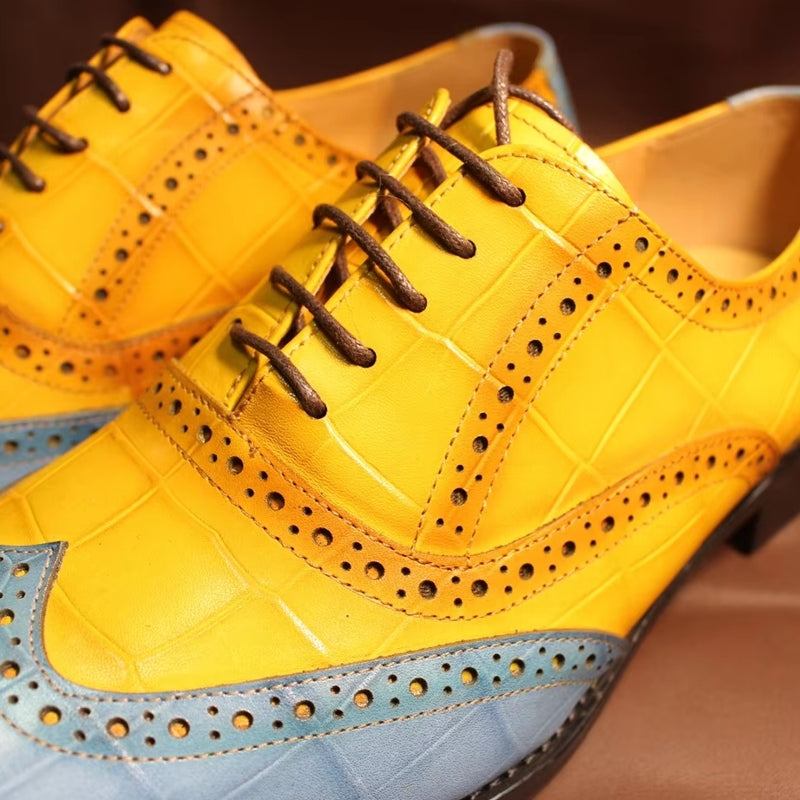 Luxury Leather Crocodile Pattern Oxford Shoes Men Dresses Shoes - Tophatter Daily Deals