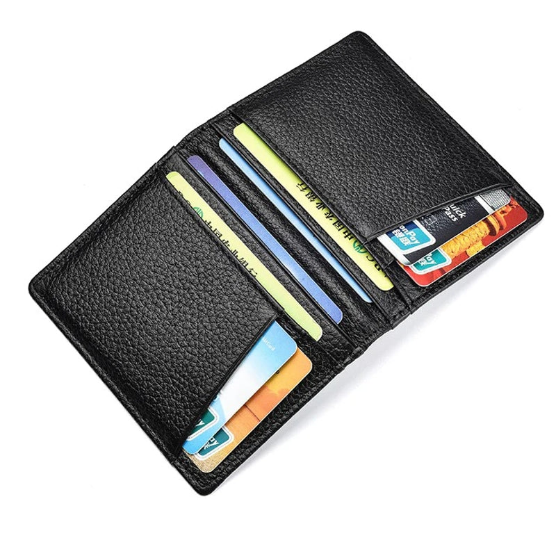 Super Slim Soft Wallet Genuine Leather Mini Credit Card Holder Wallets - Tophatter Daily Deals