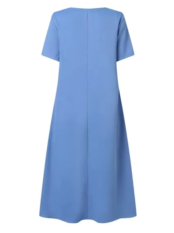 Elegant O-neck Long Dress Midi Dresses - Tophatter Daily Deals