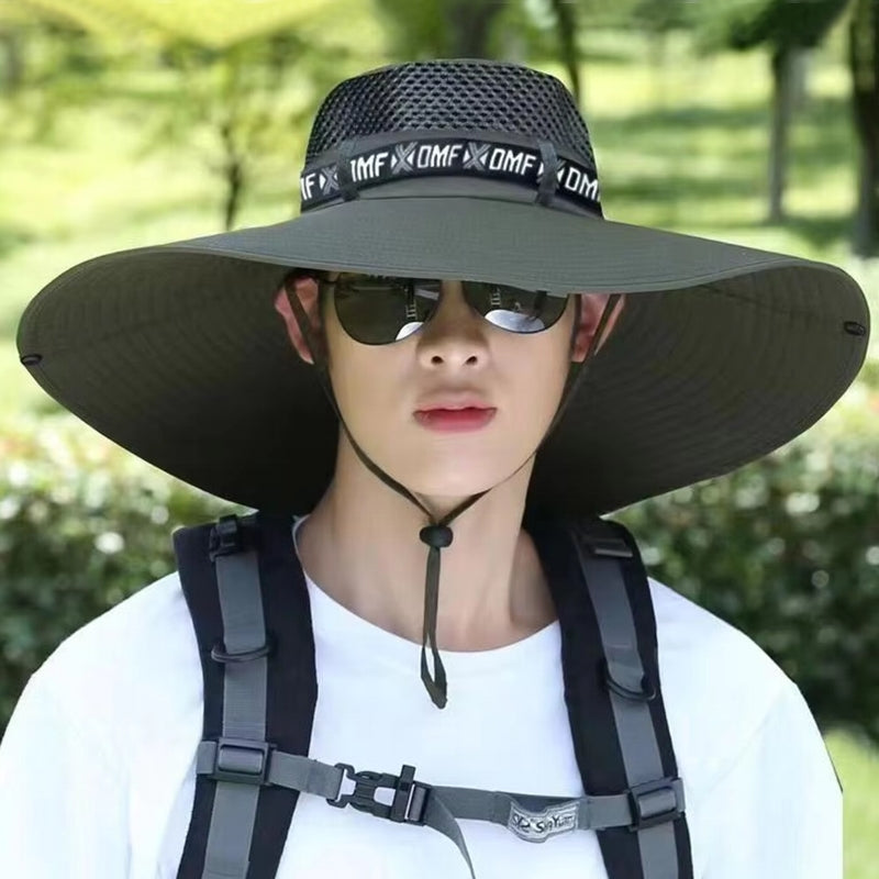 Summer Large Sun Hat Men and Women Army Green Cap - Tophatter Daily Deals
