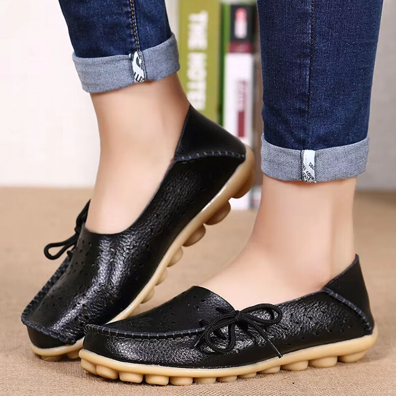 Women Casual Shoes Breathable Leather Loafers Women Shoes - Tophatter Daily Deals