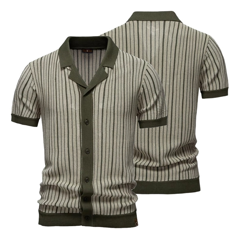 Men Striped Breathable Polo Shirt Men T-Shirts - Tophatter Daily Deals