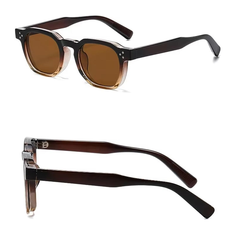 Fashion Vintage Rivet Oval Sunglasses khaki Sunglasses - Tophatter Daily Deals