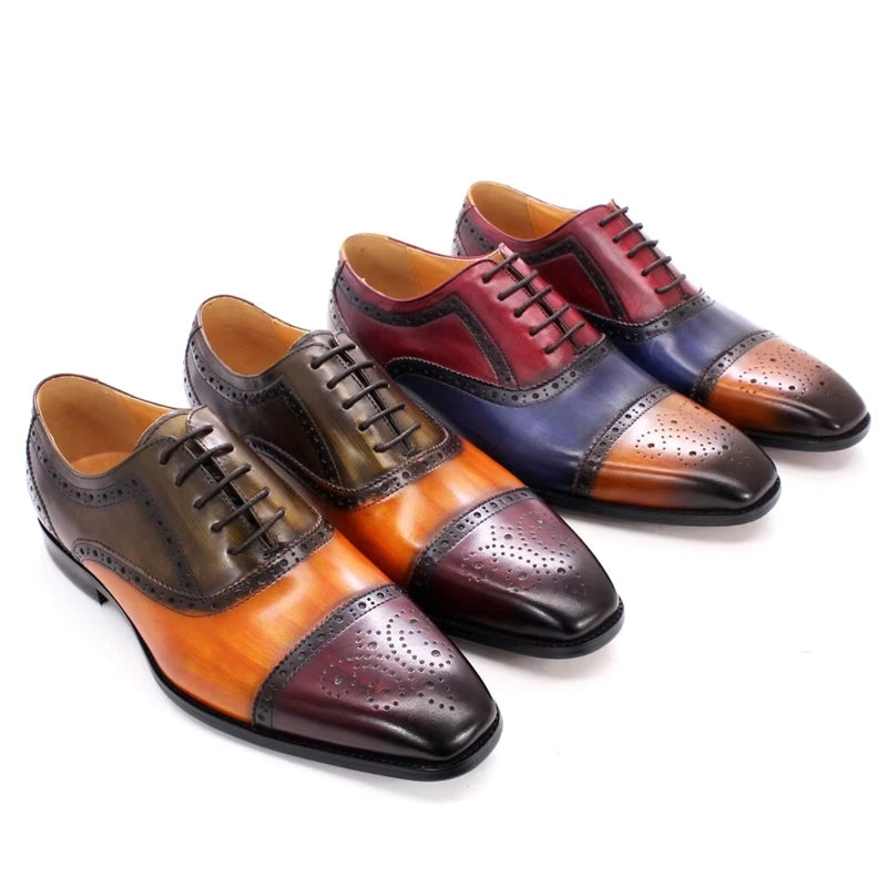 Mixed Color Oxford Cowhide Men Dress Shoes Men Dresses Shoes - Tophatter Daily Deals
