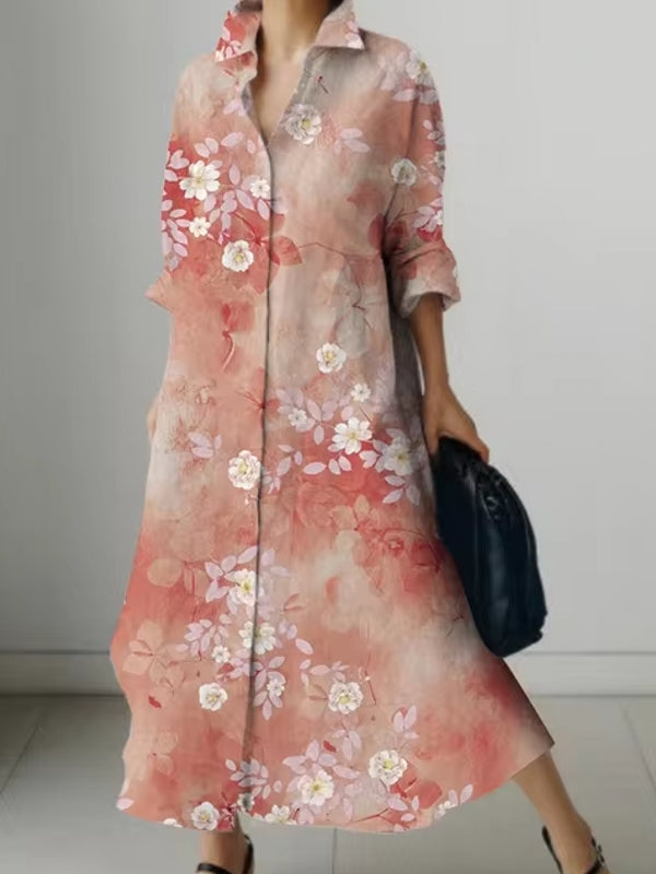 Women's Elegant Shirt Dresses Pink Maxi Dresses - Tophatter Daily Deals