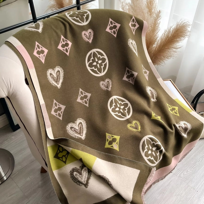 Winter Warm Cashmere Wraps Women Scarf khaki Shawl Scarf - Tophatter Daily Deals