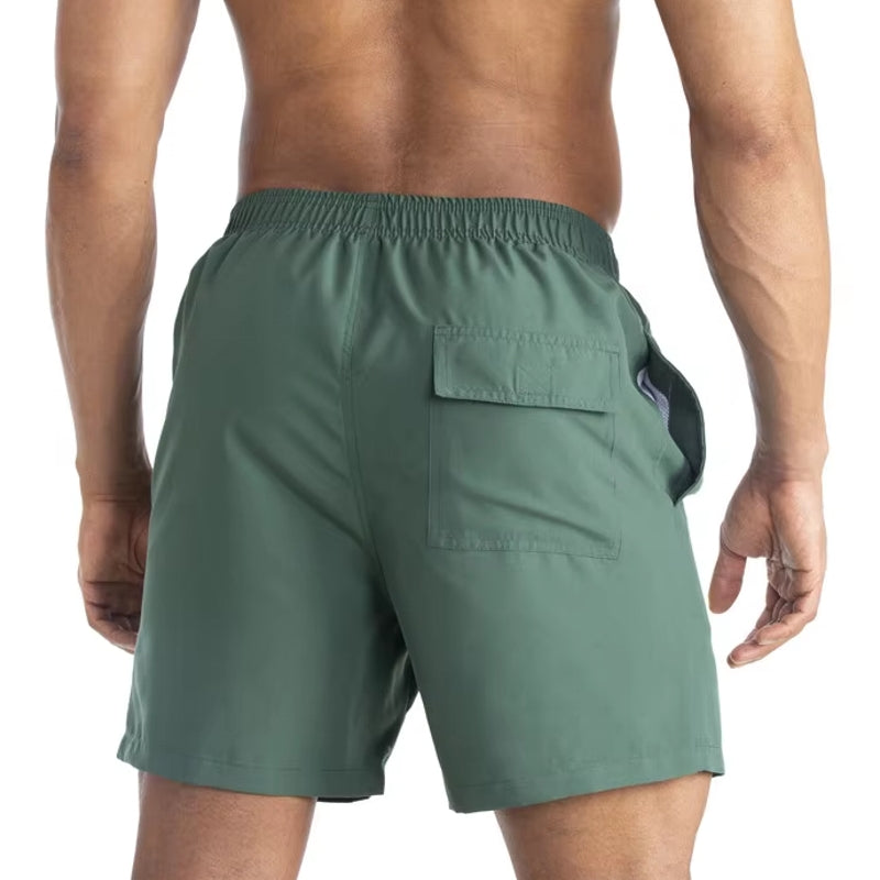 Men Beach Swimming Trunks Army Green Swimsuit - Tophatter Daily Deals