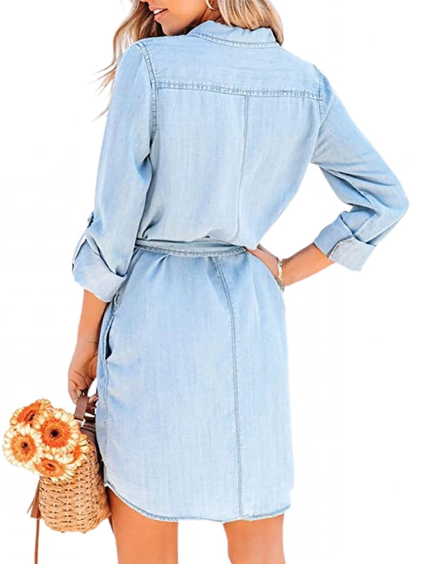 Fashion Women Casual Denim Dress Mini Dresses - Tophatter Daily Deals