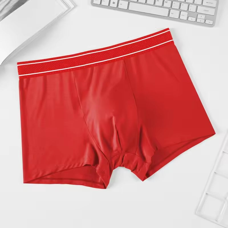 Large Size Breathable Underpants Comfortable Underwear Red Men Briefs - Tophatter Daily Deals