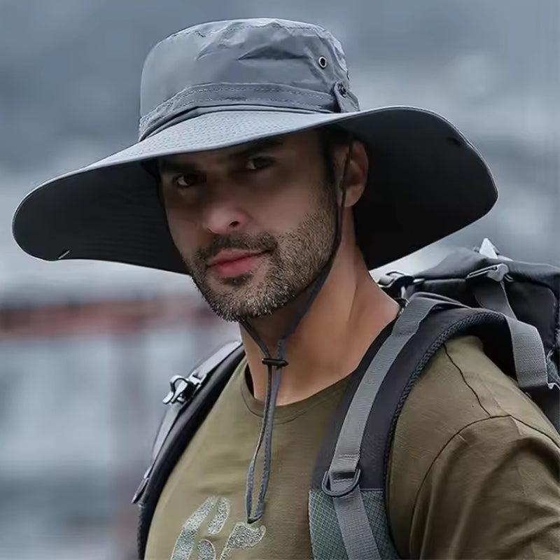 Men Outdoor Fishing Hiking Beach Hats Gray Cap - Tophatter Daily Deals