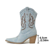 Denim Pointed Toe Ankle Boots for Women Women Shoes - Tophatter Daily Deals