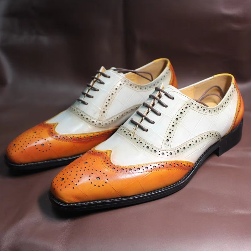Luxury Leather Crocodile Pattern Oxford Shoes Men Dresses Shoes - Tophatter Daily Deals