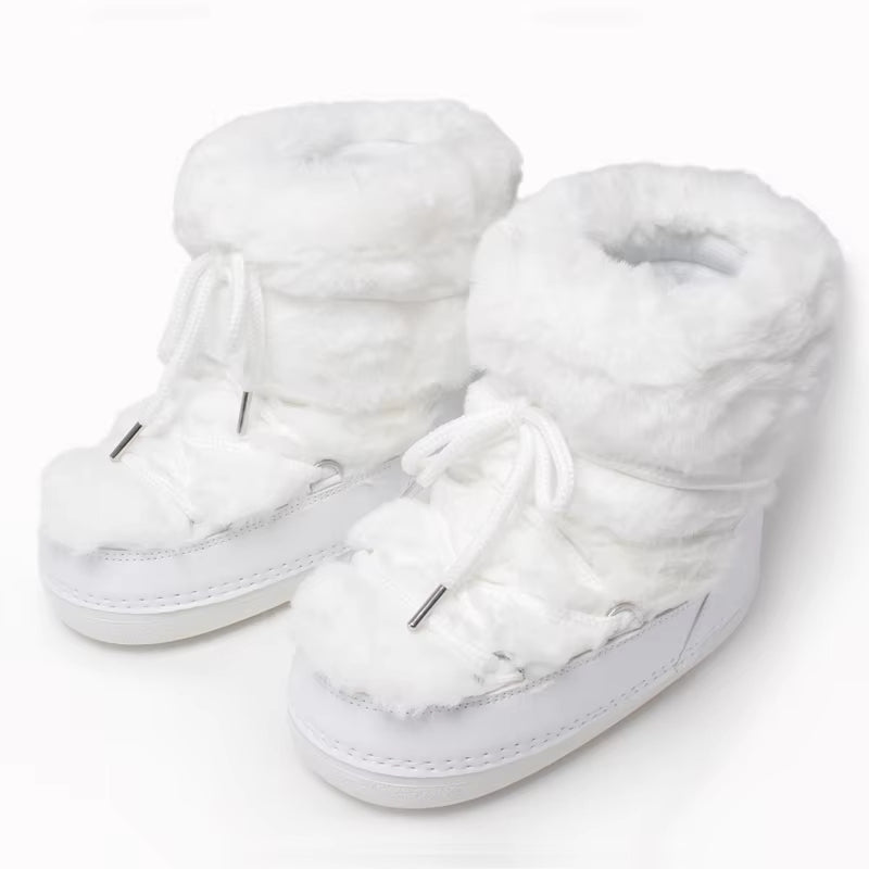 Winter Fur Women Snow Boots White Short Snow Boots - Tophatter Daily Deals