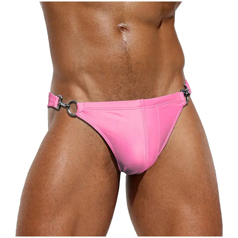 Men Bikini Waist Metal Buckle Beach Shorts Swimsuit - Tophatter Daily Deals