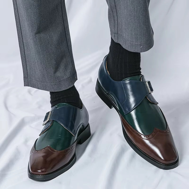 Men Loafers Color Matching Flat Shoes Men Dresses Shoes - Tophatter Daily Deals