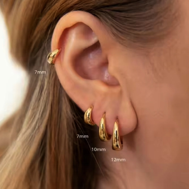 Retro style Chunky Gold Hoop Earrings for Women Earrings - Tophatter Daily Deals