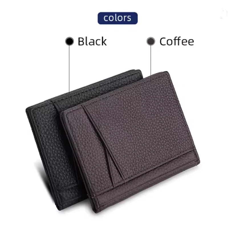 Super Slim Soft Wallet Genuine Leather Mini Credit Card Holder Wallets - Tophatter Daily Deals