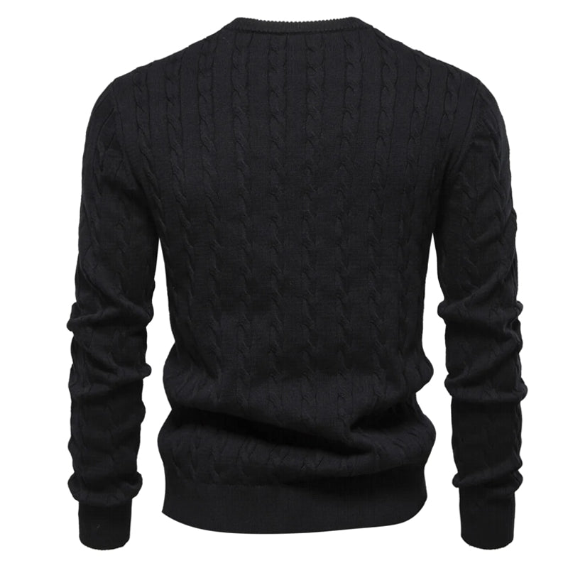 Round Neck Classic Twist Patterned Pullover Knitted Men's Clothing - Tophatter Daily Deals