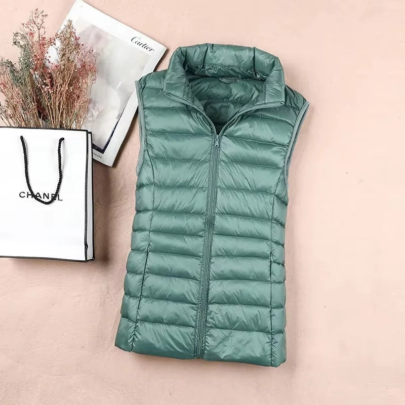 Duck Down Jacket Women Puffer Jacket Vest Green Coats & Jackets - Tophatter Daily Deals