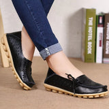 Women Casual Shoes Breathable Leather Loafers Women Shoes - Tophatter Daily Deals