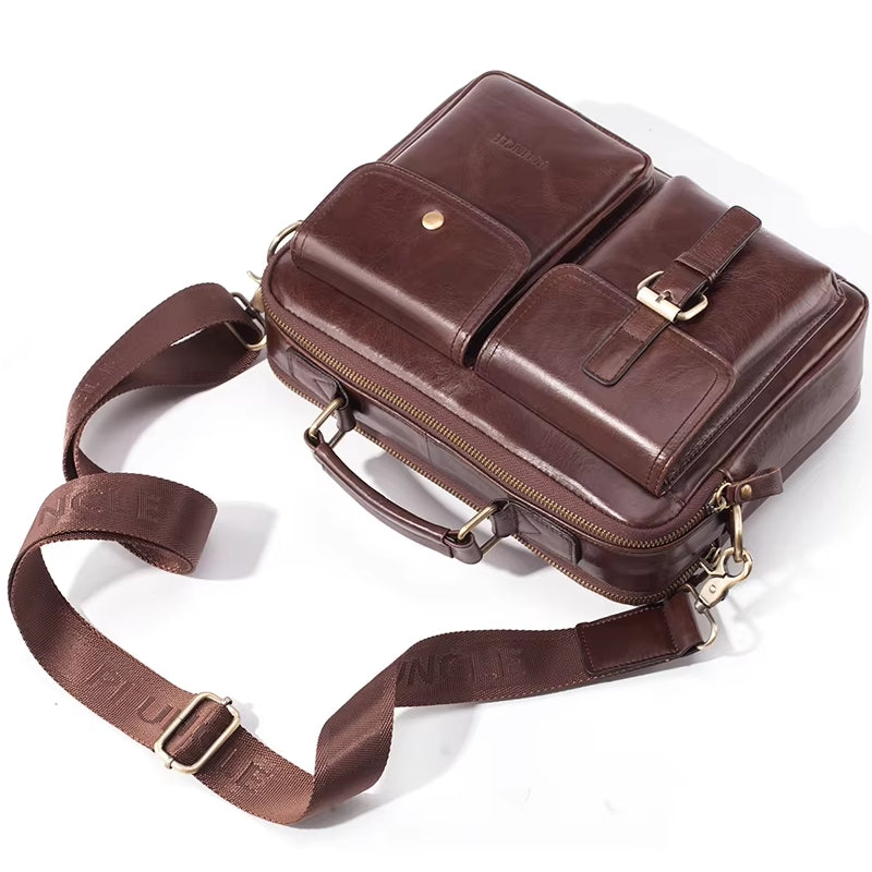 Cowhide Casual Handbag Tote Briefcase Bag - Tophatter Daily Deals