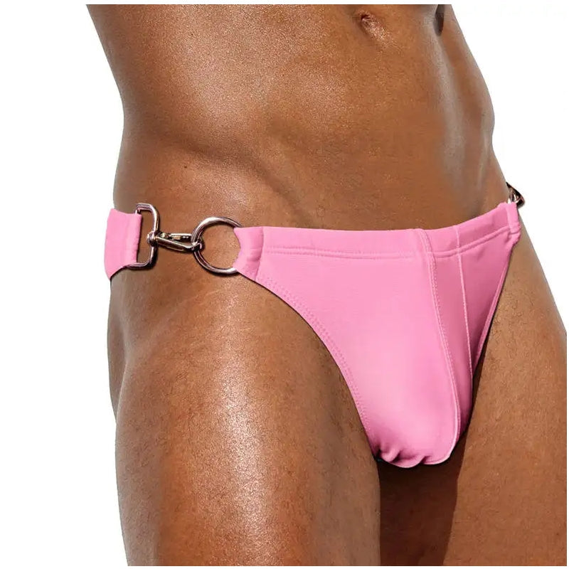 Men Bikini Waist Metal Buckle Beach Shorts Swimsuit - Tophatter Daily Deals