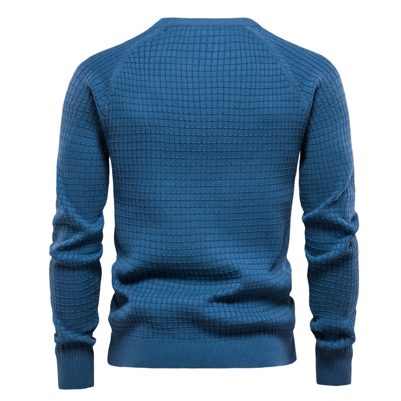 Cotton Men Sweaters Solid Color O Neck Men Blouse - Tophatter Daily Deals