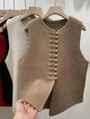 Winter Round Neck Vest Sweater Tops Blouses - Tophatter Daily Deals