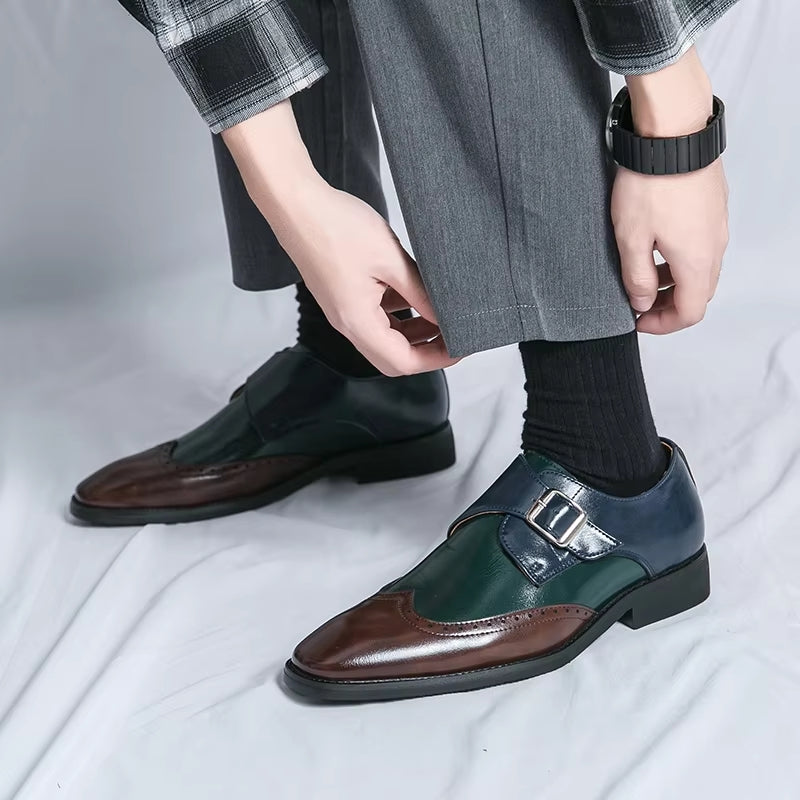 Men Loafers Color Matching Flat Shoes Men Dresses Shoes - Tophatter Daily Deals