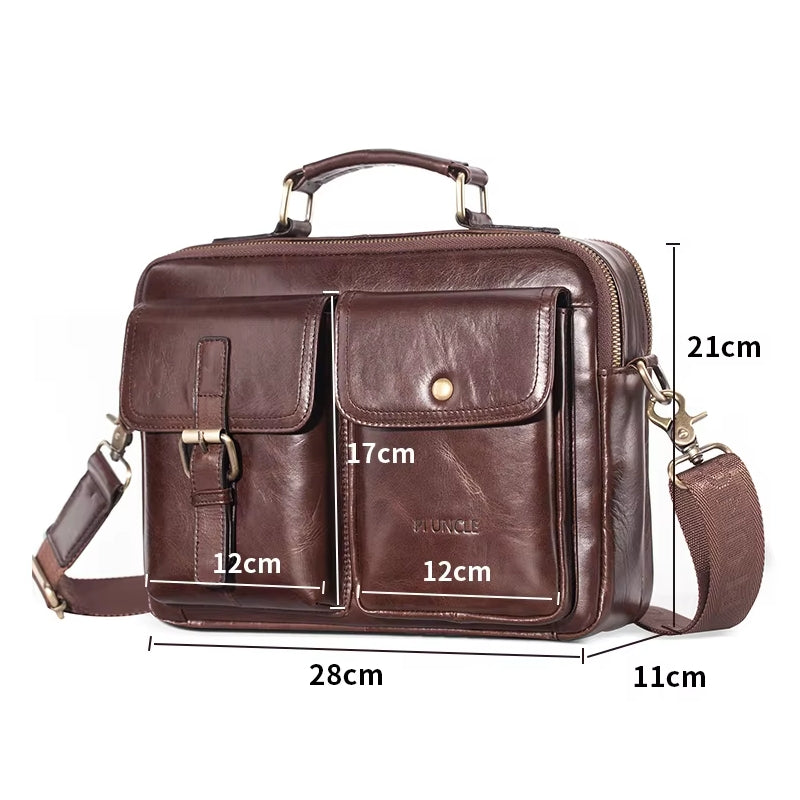 Cowhide Casual Handbag Tote Briefcase Bag - Tophatter Daily Deals
