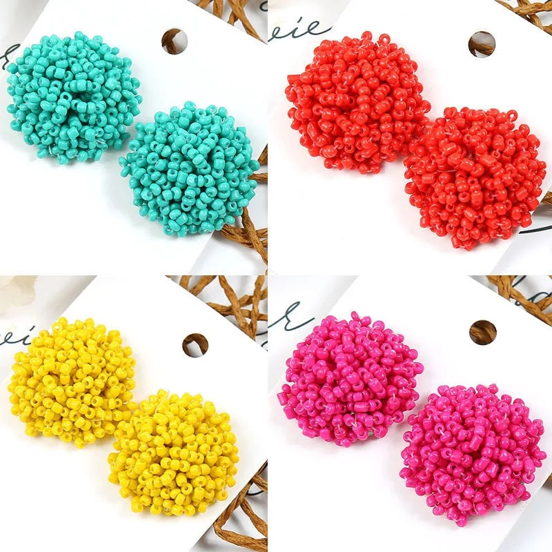 Fashion Handmade Beaded Stud Earrings Earrings - Tophatter Daily Deals