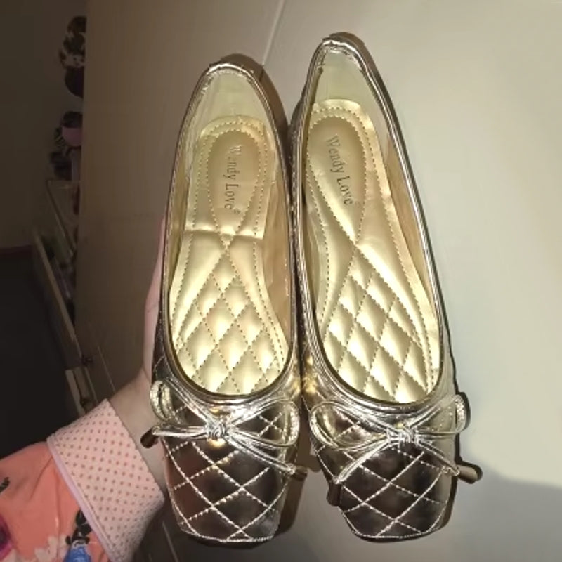 Fashion Ballet Flats Gold Soft Ladies Shoes Women Shoes - Tophatter Daily Deals
